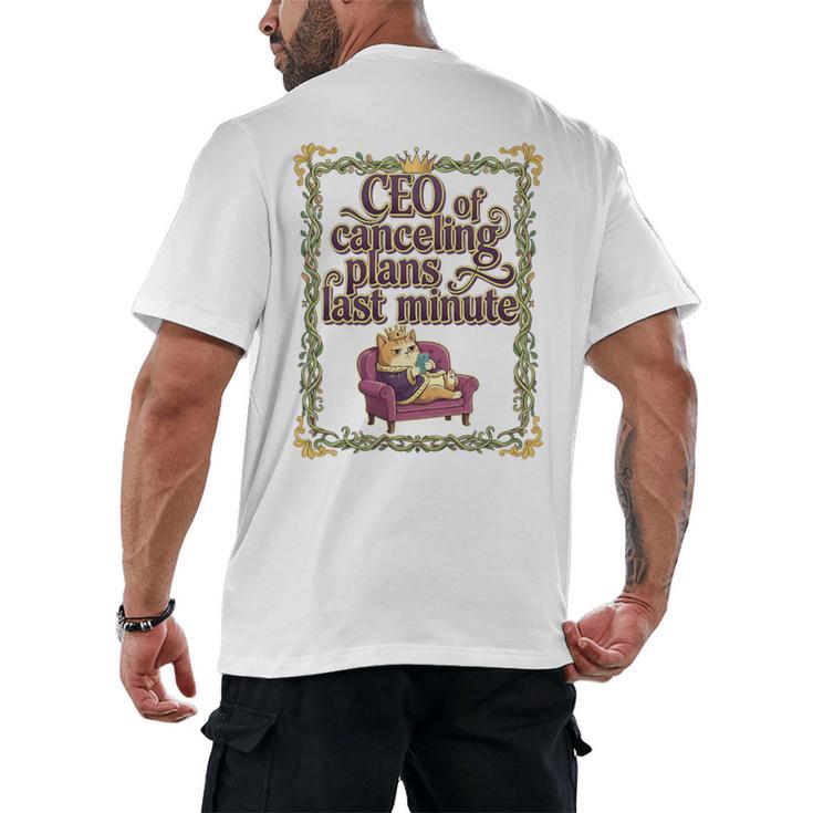 CEO Of Canceling Plans Flake Introvert Friend Premium Tri-Blend Men's Back Print T-Shirt