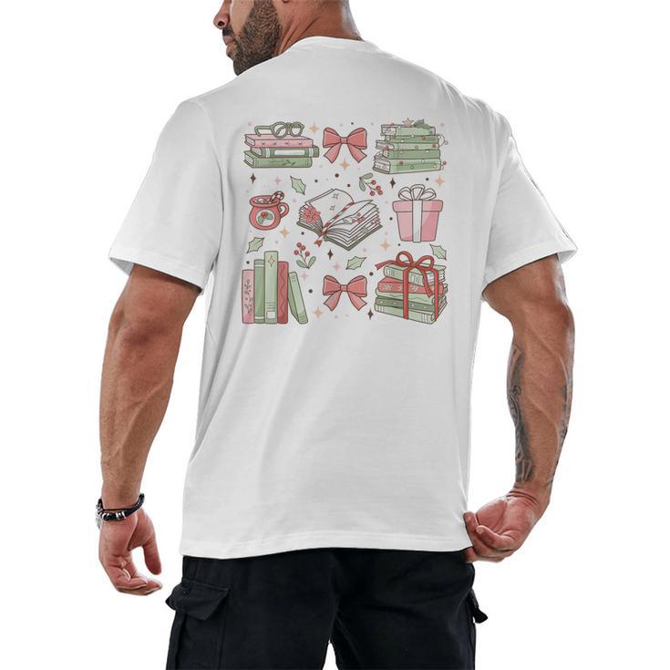 Christmas Book Lover Reading Reader Men Women Kids Xmas Men's Back Print T-Shirt