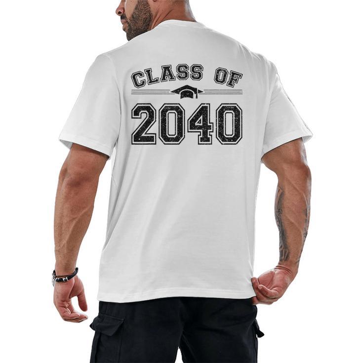 Class Of 2040 Grow With Me Graduation First Day Of School Men's Back Print T-Shirt