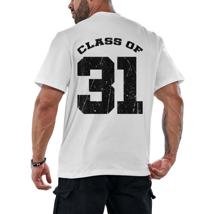 Class Of 31 Date High School Kindergarten Graduation Shirt Men's Back Print T-Shirt