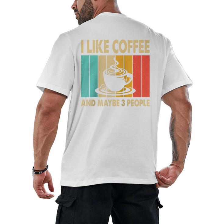 I Like Coffee And Maybe 3 People Introvert Anti-Social Raglan Baseball Tee Men's Back Print T-Shirt