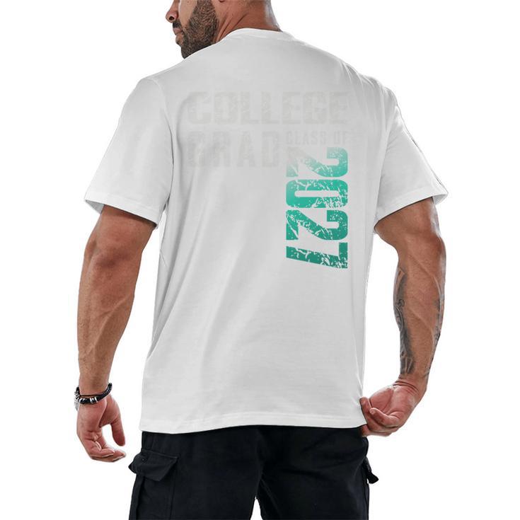 College Grad Class Of 2027 Graduation Men's Back Print T-Shirt