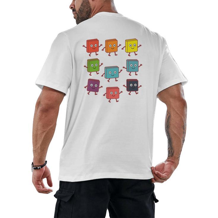 Color Our World Book Lover Reading Bookworm Reader Men's Back Print T-Shirt