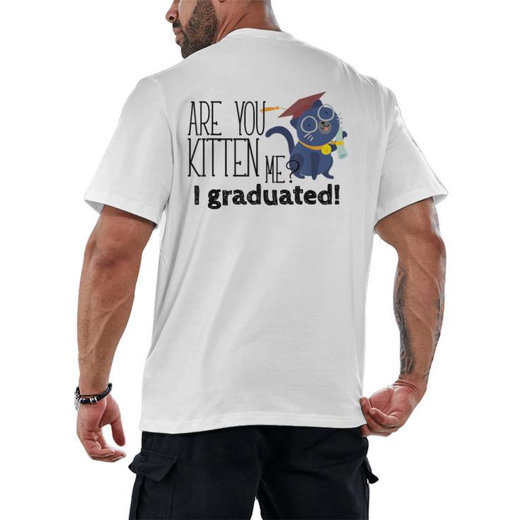 Cute Graduation  Cat Masters High School T-Shirt For Men Women Kids Men's Back Print T-Shirt