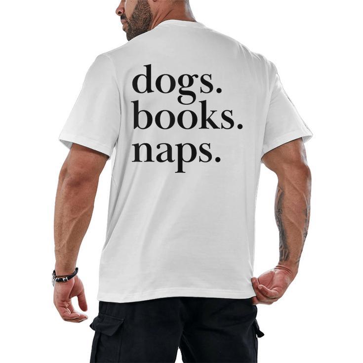 Dogs Books Naps Lovers Men's Back Print T-Shirt