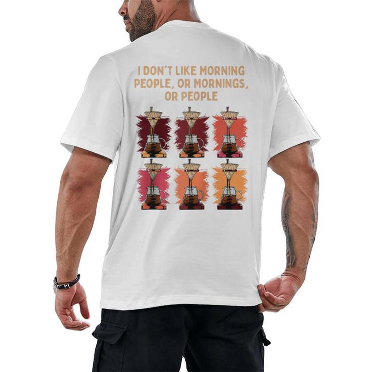 I Dont Like Morning People Introvert Coffee Lover Antisocial Raglan Baseball Tee Men's Back Print T-Shirt