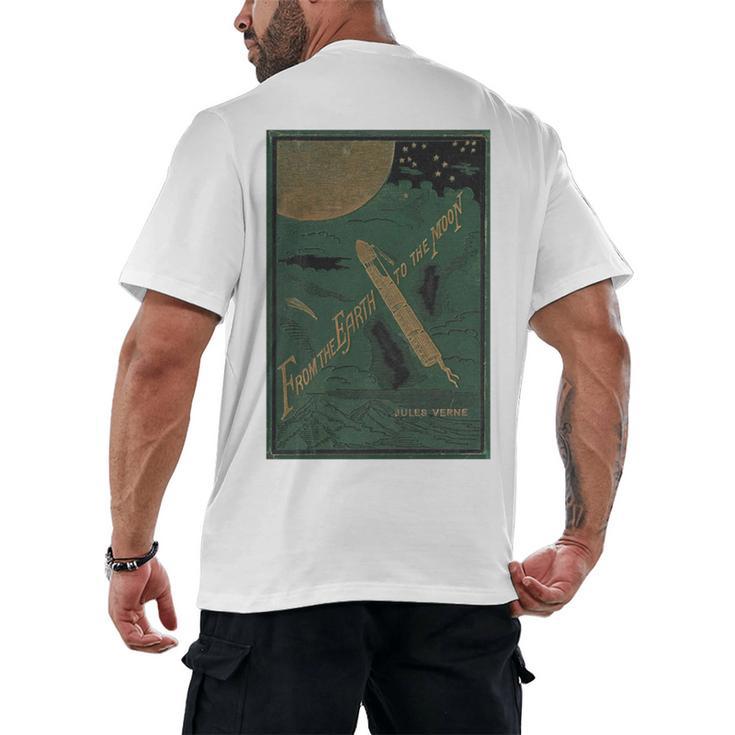 From The Earth To The Moon Book Cover 1874 Premium Men's Back Print T-Shirt