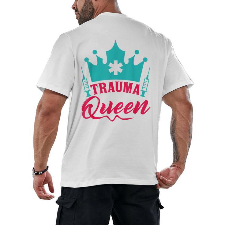 EMT Trauma Queen Paramedic Student T-Shirt Graduation Men's Back Print T-Shirt