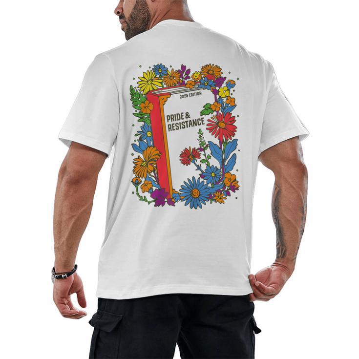 Equal Rights Book Flower Resist Feminist LGBTQ Floral Men's Back Print T-Shirt