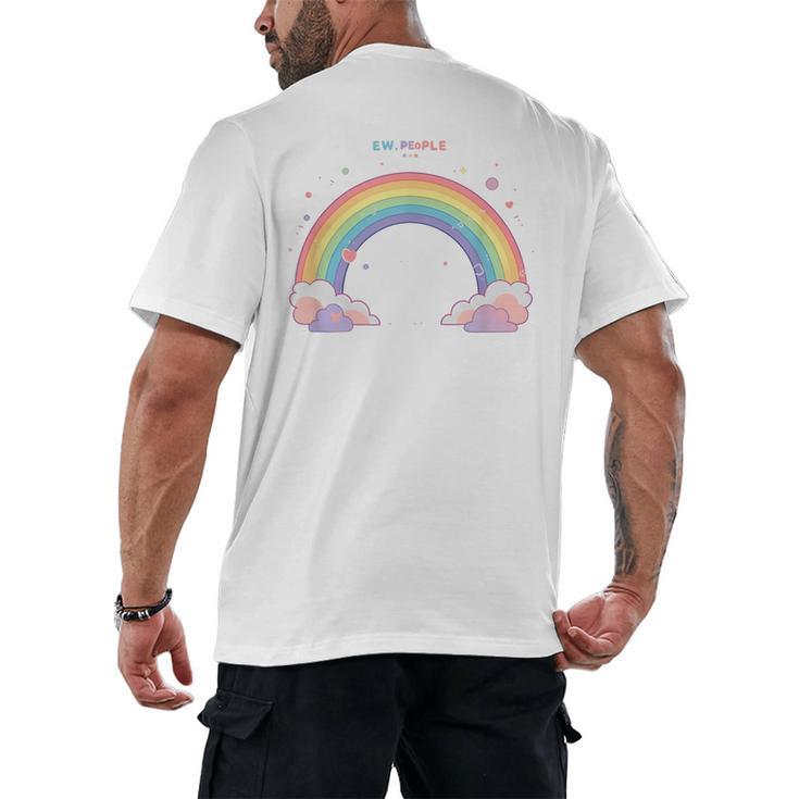Ew People Antisocial Introvert Kawaii Sarcastic Men's Back Print T-Shirt