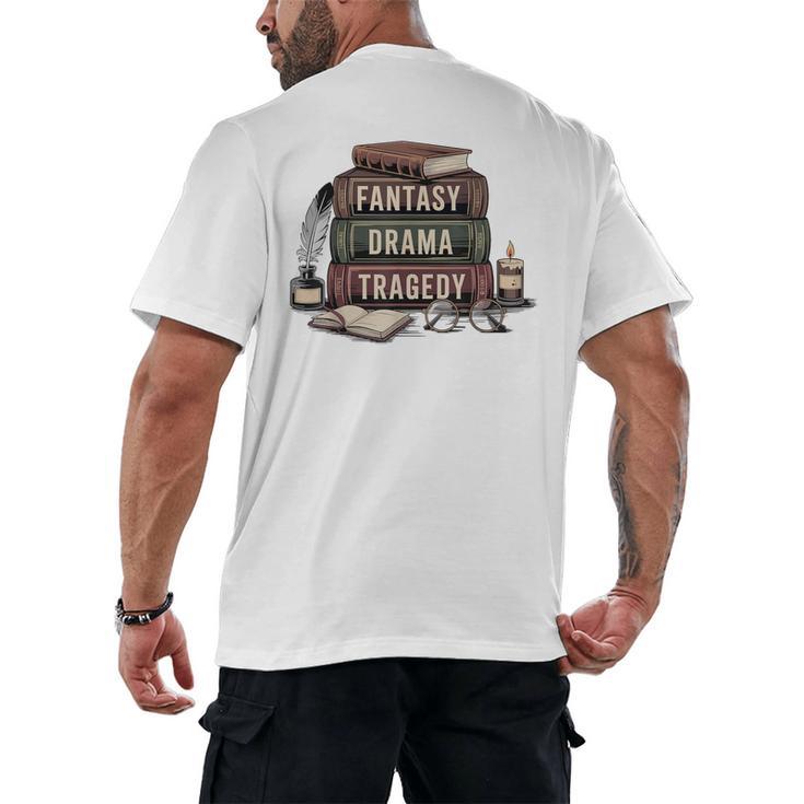 Fantasy Drama Tragedy Gothic Book Lover Bookworm Men's Back Print T-Shirt