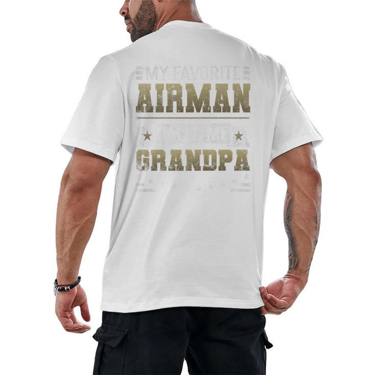 My Favorite Airman Calls Me Grandpa Airman Graduation Premium Men's Back Print T-Shirt