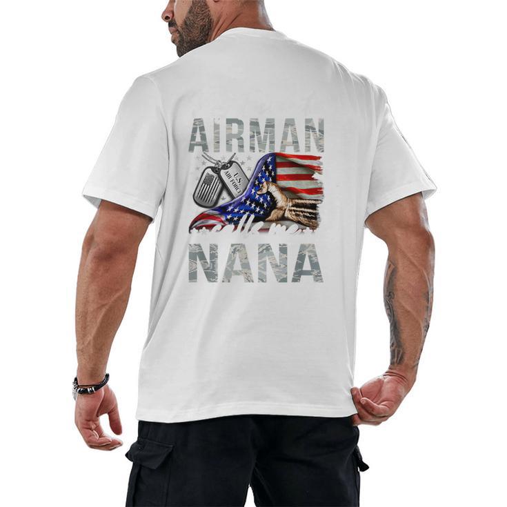 My Favorite Airman Calls Me Nana Air Force Graduation Nana Men's Back Print T-Shirt