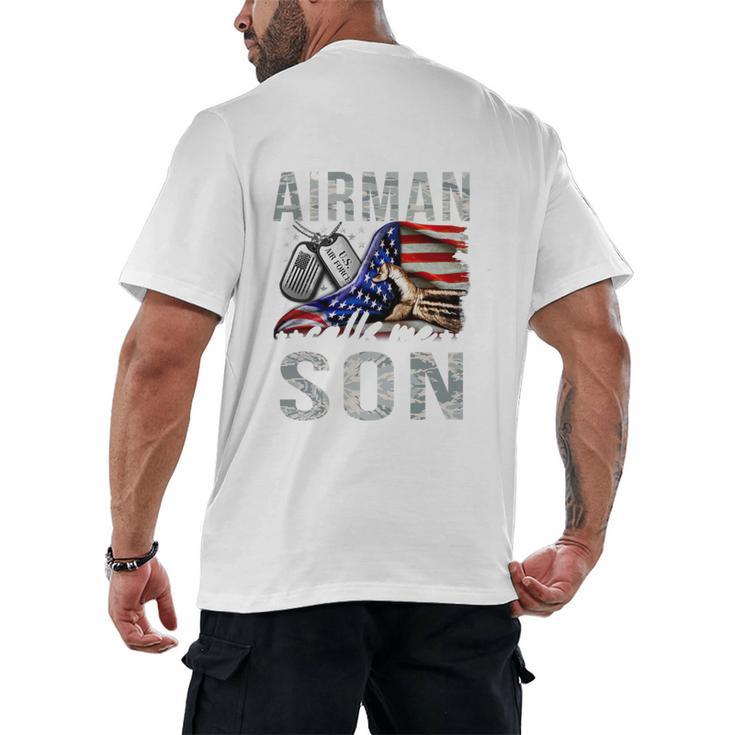 My Favorite Airman Calls Me Son Air Force Graduation Son Men's Back Print T-Shirt