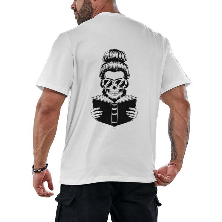 Good Girls Read Bad Books Skeleton Men's Back Print T-Shirt