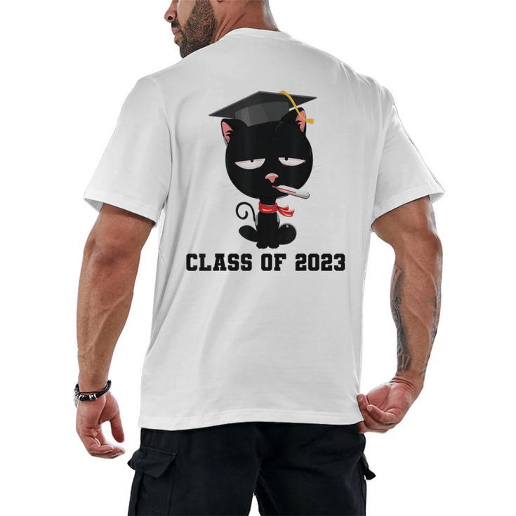 I Graduated Class Of2023  Cat Graduation Men's Back Print T-Shirt