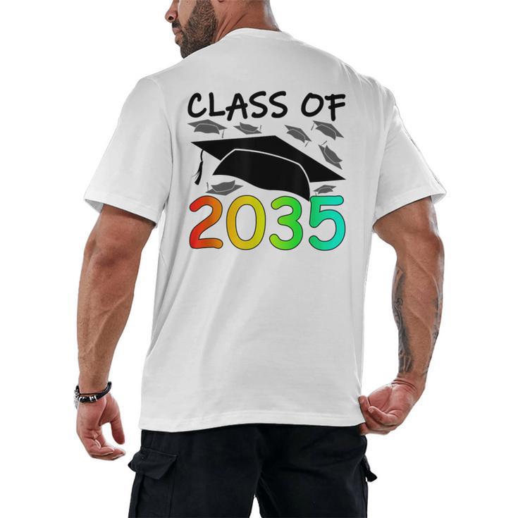 Graduation Class Of 2035 Hand Prints Space Pre-K -12th Grade Men's Back Print T-Shirt
