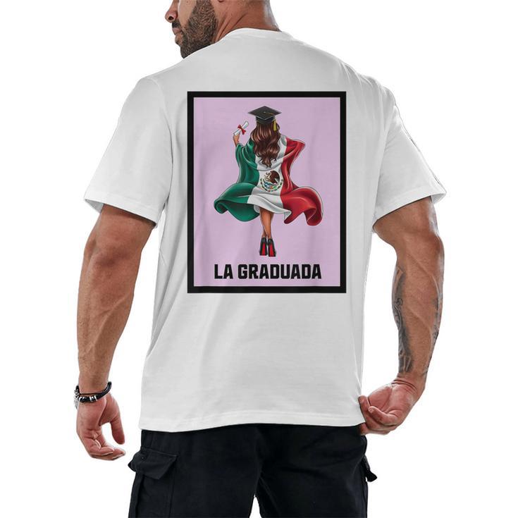 Graduation Latina Educated La Graduada Mexican Bingo Card Men's Back Print T-Shirt