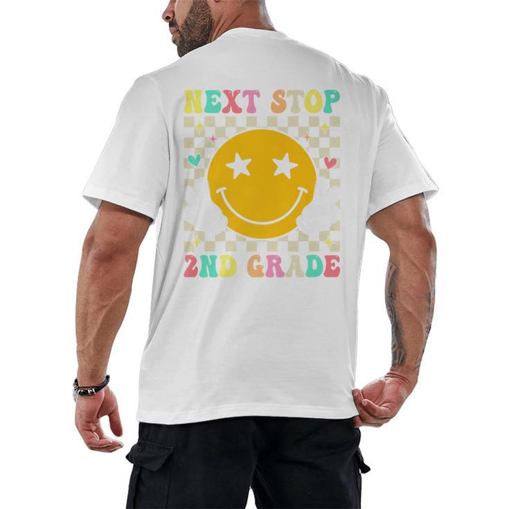 Groovy Next Stop 2nd Grade 1st Grade Graduation 2025 Premium Men's Back Print T-Shirt