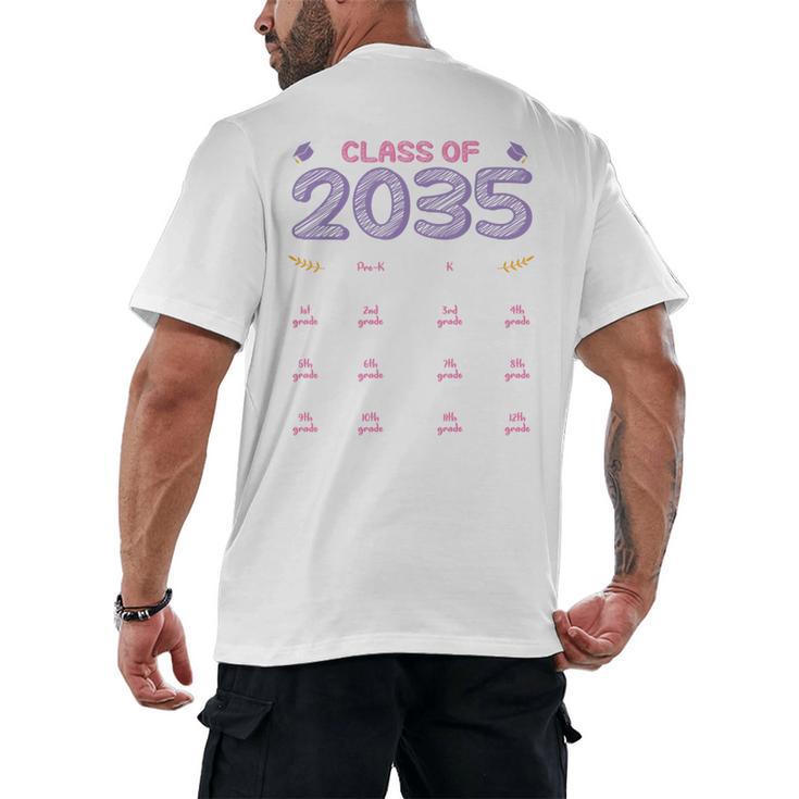 Grow With Me Graduation First Day Of School Class Of 2035 Men's Back Print T-Shirt