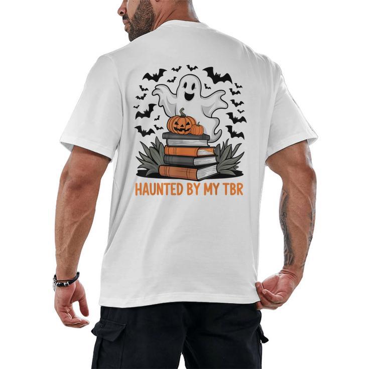 Haunted By My TBR Boo Halloween Book Lover Librarian Men's Back Print T-Shirt