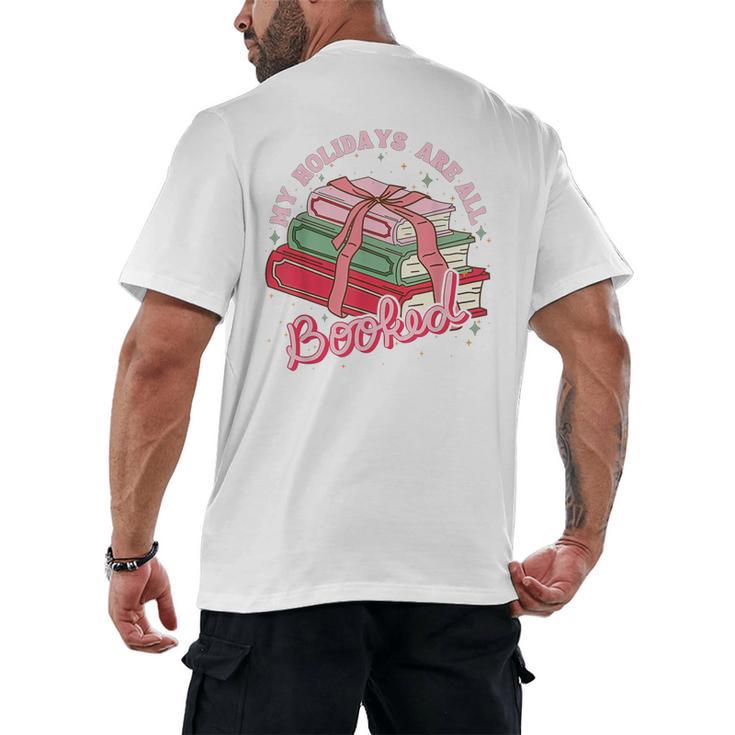 My Holidays Are All Booked Christmas Reading Books Bookish Men's Back Print T-Shirt