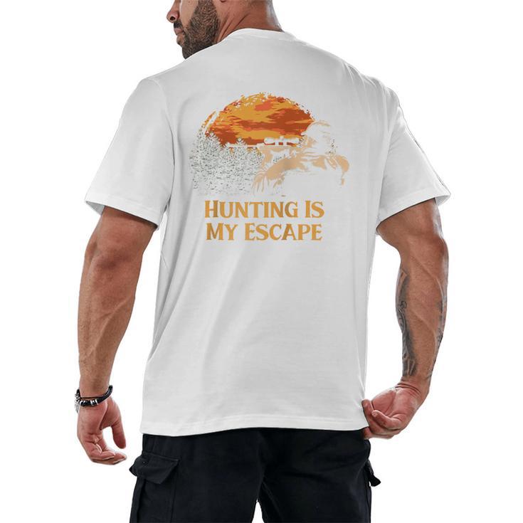 Hunting Is My Escape Introvert Hunter Antisocial Raglan Baseball Tee Men's Back Print T-Shirt