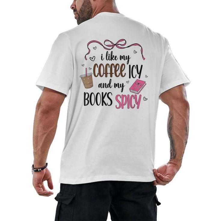 Iced Coffee & Reading Smut Books Girly Spicy Novels Men's Back Print T-Shirt