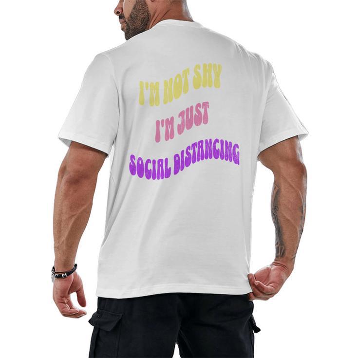 I'm Just Social Distancing Introvert Funny Men's Back Print T-Shirt