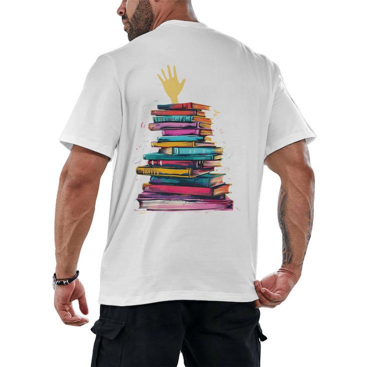 I'm OK Reading Books Library Bookworm Bookish Book Lover Men's Back Print T-Shirt