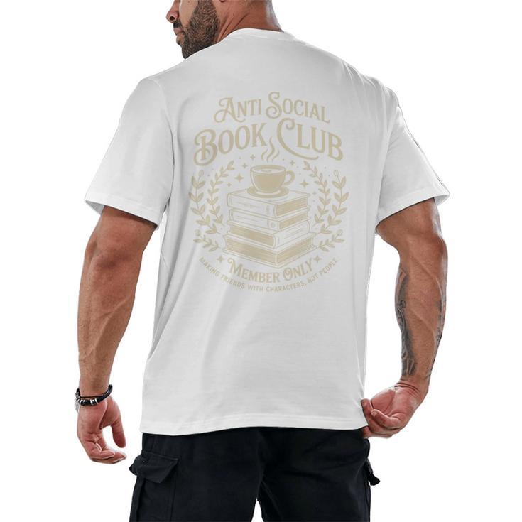 Introvert Books Club Member Coffee Book Lovers Vintage Premium Tri-Blend Men's Back Print T-Shirt
