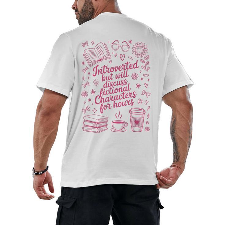 Introvert Fictional Character Read Books Lover Reading Men's Back Print T-Shirt