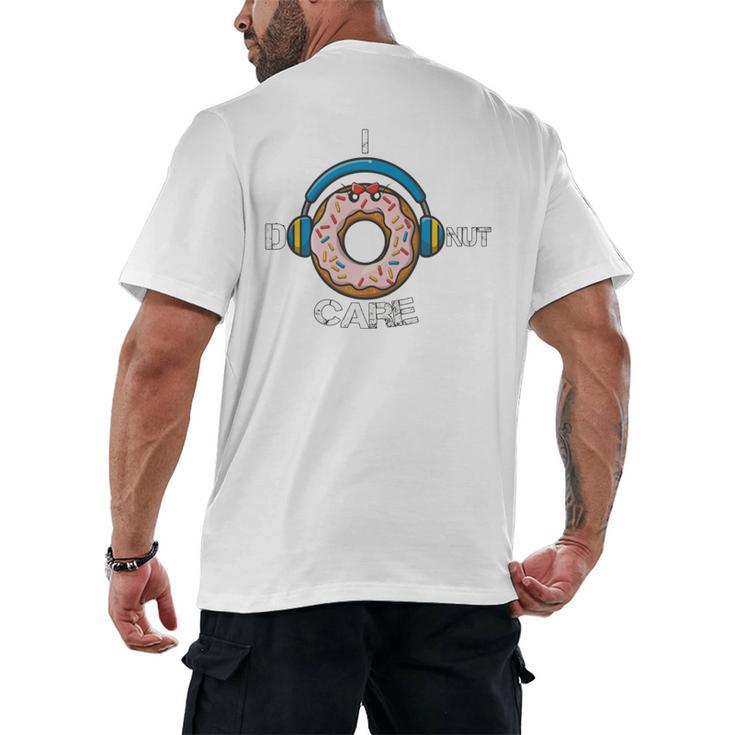 Introvert Music Lover Donuts Sarcastic Men's Back Print T-Shirt