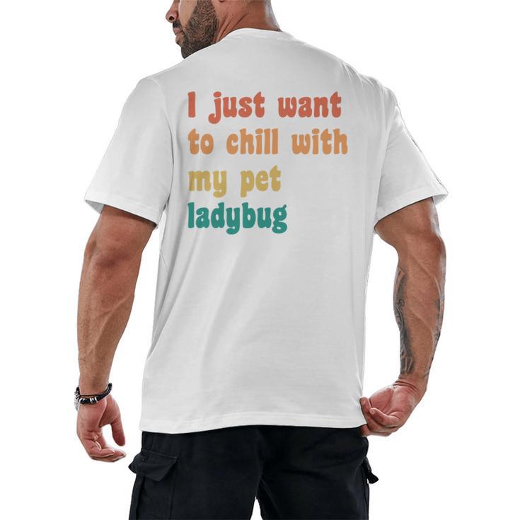Introvert Pet Ladybug Mom Men's Back Print T-Shirt