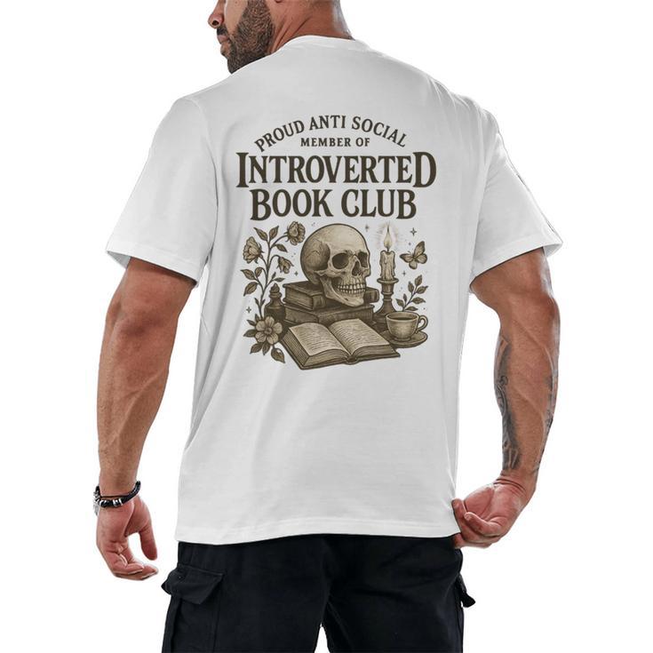 Introverted Book Club Member Anti Social Reader Men's Back Print T-Shirt
