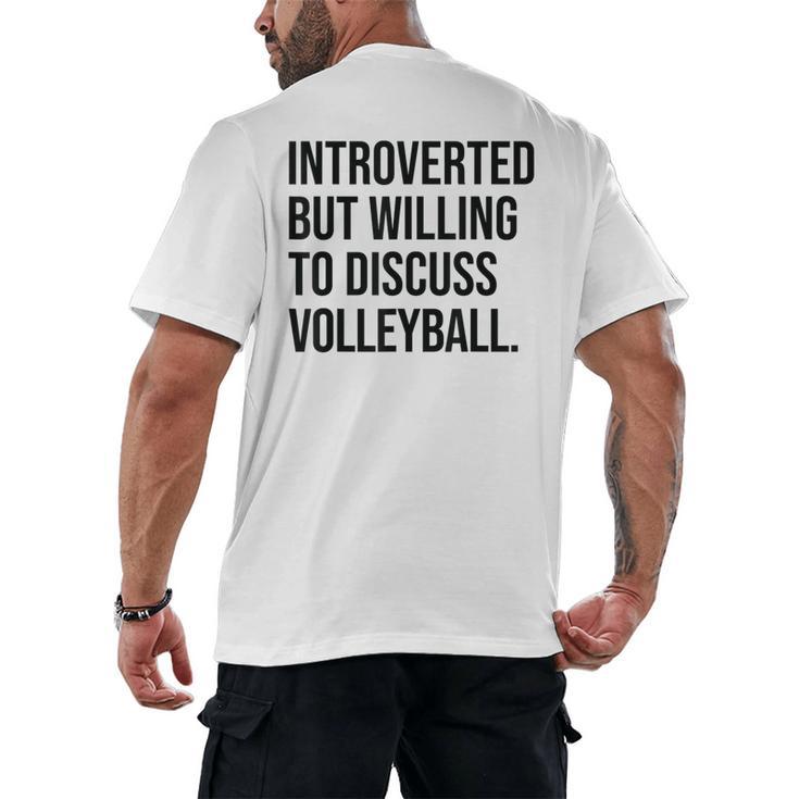 Introverted Volleyball Player Volleyball Introvert Men's Back Print T-Shirt