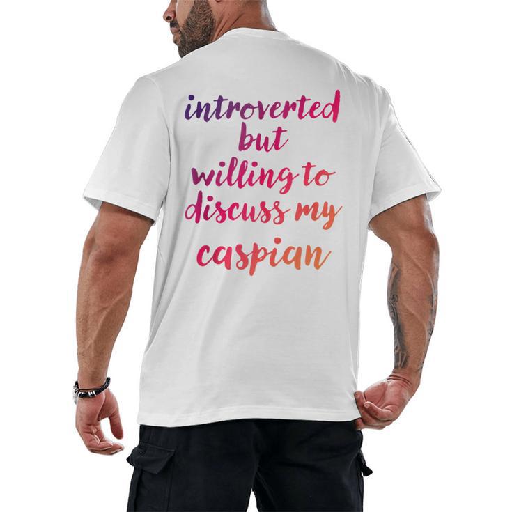Introverted Willing To Discuss Caspian Introvert Men's Back Print T-Shirt