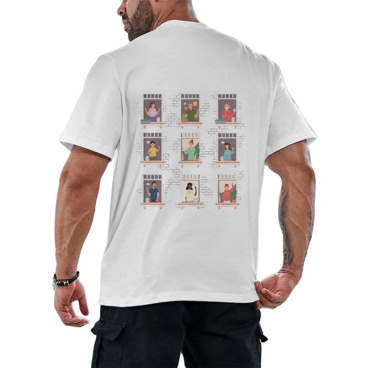 Introverts Unite Sarcastic Joke Humor Sarcasm Men's Back Print T-Shirt