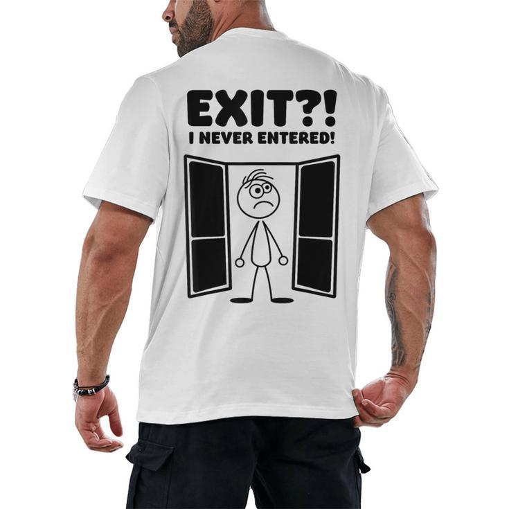 Irony Sarcasm Introvert Dry Humor Cartoon Comic Geek Nerd Men's Back Print T-Shirt