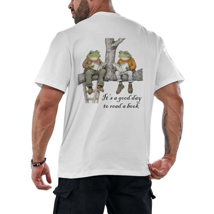 It's A Good Day To Read A Book Frog Toad Men's Back Print T-Shirt