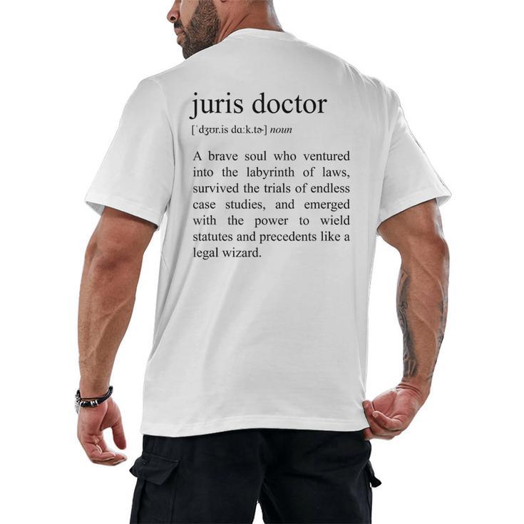 Juris Doctor Definition Law School Graduation Men's Back Print T-Shirt