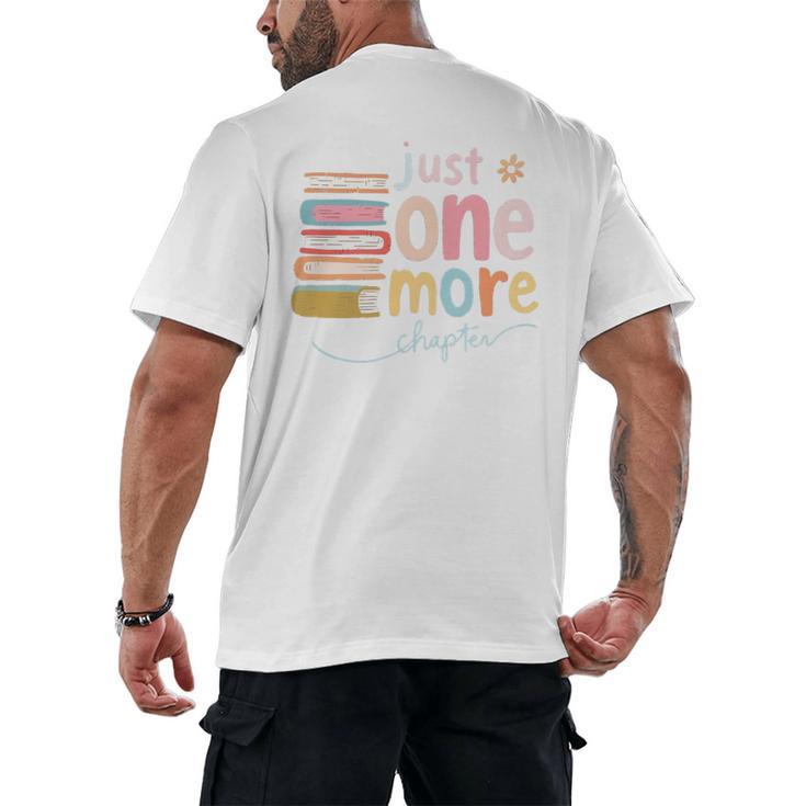 Just One More Chapter Artistic Pastel Book Lover Vibe Men's Back Print T-Shirt