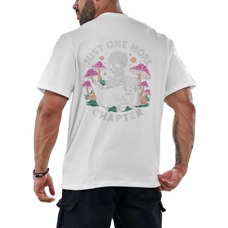 Just One More Chapter Mushrooms Gothic Skeleton Book Lover Premium Men's Back Print T-Shirt