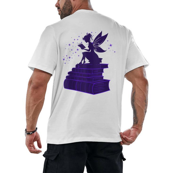 Kawaii Fairy Bookish Book Lover Library Read Men's Back Print T-Shirt