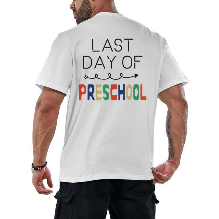 Kids Last Day Of Preschool Graduation Men's Back Print T-Shirt
