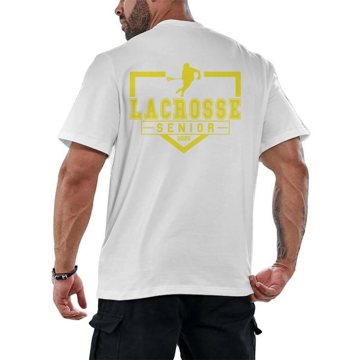 Lacrosse Senior Night Lacrosse Senior 2026 Graduation 20 Men's Back Print T-Shirt