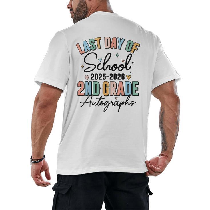 Last Day Of School Autograph 2nd Grade Graduation Boys Girls Men's Back Print T-Shirt