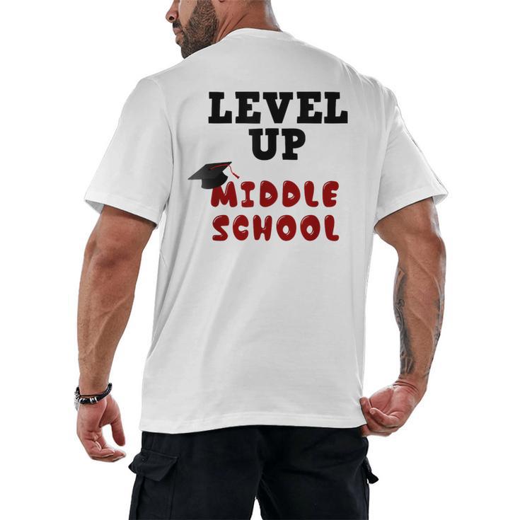 Level Up Middle School 5th Grade Graduation Men's Back Print T-Shirt
