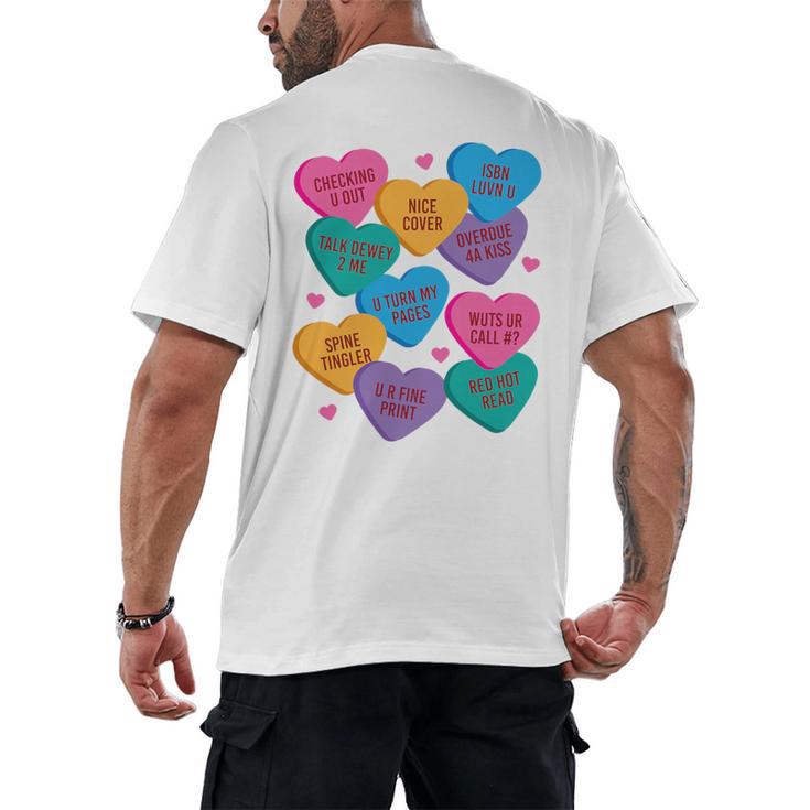 Librarian Shirt Valentines Book Worm Reading Tshirt Premium Tri-Blend Men's Back Print T-Shirt