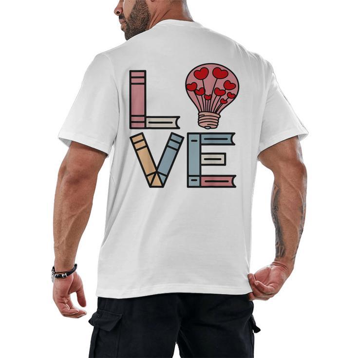 Love Books Reading Men's Back Print T-Shirt
